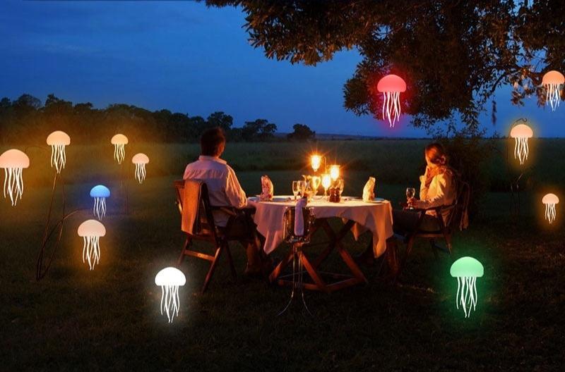 Lámpara de ambiente de medusas